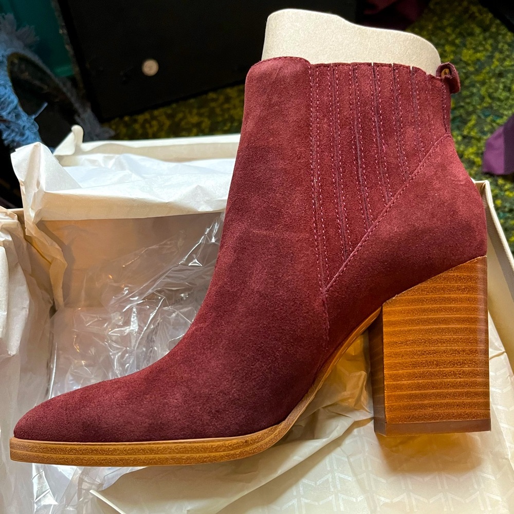 New in box never worn burgundy Marc Fisher booties